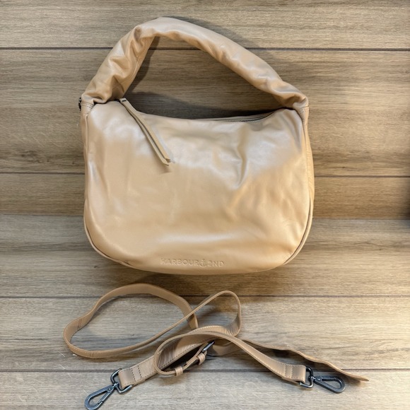 NWT Harbour 2nd Tan Beige Handbag Crossbody Purse Genuine Leather Germany - Picture 1 of 11